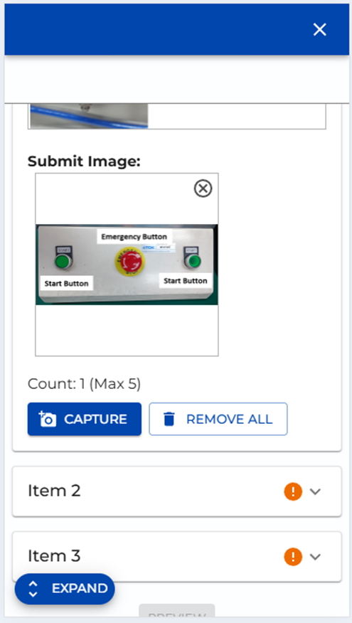 Digital preventive maintenance checklist interface